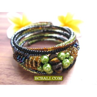 Cuff Beads Bracelets Spiral Multi Coloring Free Shipping